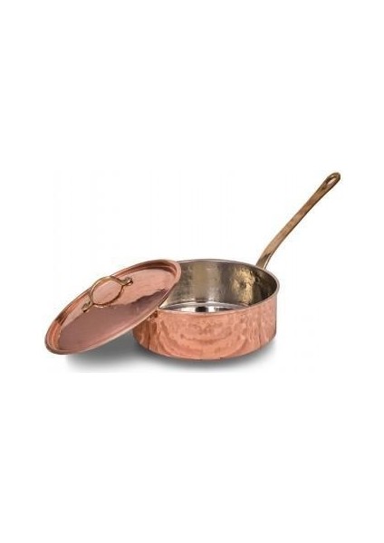 Karnıyarık Tencere Tek Kulp 10 No 34 cm El Dövme Kırmızı TURNA8203-1