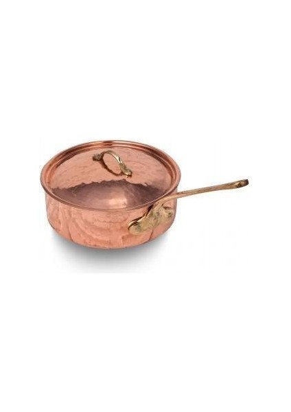 Karnıyarık Tencere Tek Kulp 10 No 34 cm El Dövme Kırmızı TURNA8203-1