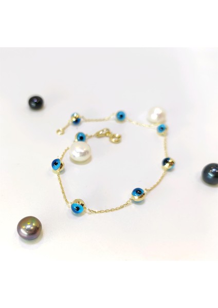 Göz Boncuklu Bileklik Künye 14 Ayar Altın HD VİDEOLU