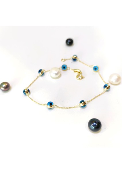 Göz Boncuklu Bileklik Künye 14 Ayar Altın HD VİDEOLU fiyatları