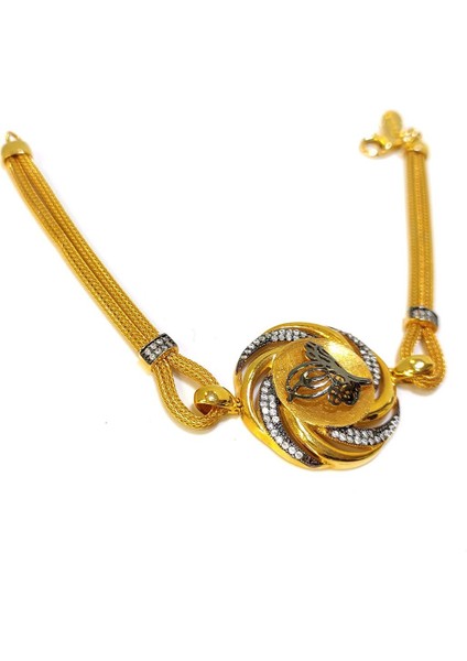 Tuğralı Kazze Örgü Zincirli Bileklik Künye 14 Ayar Altın 4K VİDEOLU