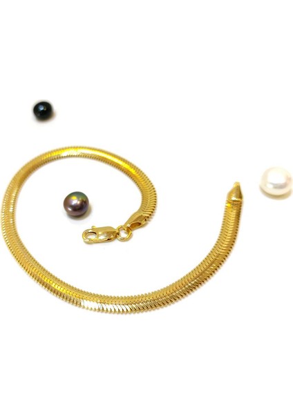 4.3mm Balık Sırtı Zincir Bileklik Künye 14 Ayar Altın HD VİDEOLU