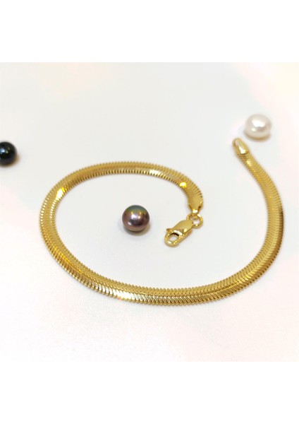 4.3mm Balık Sırtı Zincir Bileklik Künye 14 Ayar Altın HD VİDEOLU modelleri