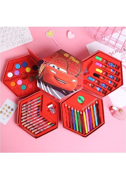 Çocuk 46 Renkli Suluboya Fırçası Dönen Öğrenme Kırtasiye Seti (Yurt Dışından)