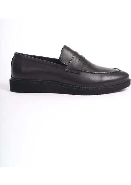 Erkek Deri Loafer Siyah -MBEYY23202-S