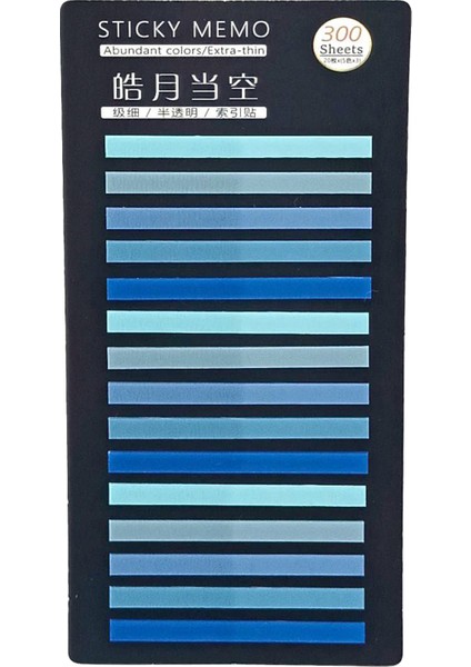Ince Şerit Şeffaf Renkli Postit Kitap Ayracı Ayraç Postit Sticker 300 Yaprak