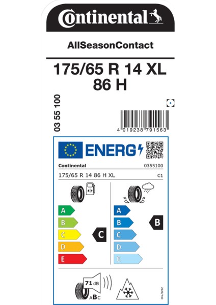 175/65 R14 86H Xl Allseasoncontact Oto 4 Mevsim Lastiği (Üretim Yılı: 2024) modelleri