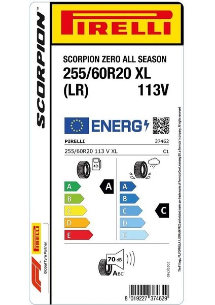 255/60 R20 113V Xl Scorpion Zero All Seasons Lr Oto Dört Mevsim Lastiği (Üretim Yılı: 2024) fiyatları