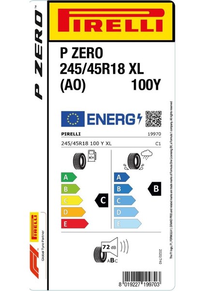 245/45 R18 100Y Xl Pzero (Ao) Oto Yaz Lastiği (Üretim Yılı: 2024)