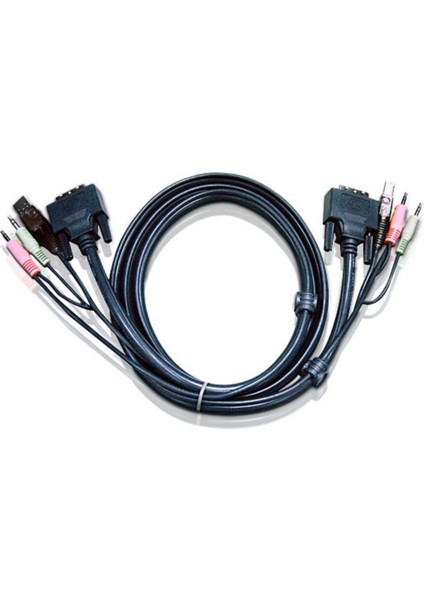 USB DVI-D Dual Link Desktop KVMP Switch Kablosu, 1.8 Metre