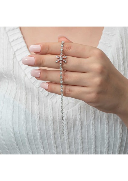 Gümüş Kırmızı Lotus Çiçeği Su Yolu Kadın Bileklik fiyatları