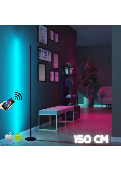 Telefon ve Kumanda Kontrollü - Oda Aydınlatma Sistemi Full Rgb - 150 cm