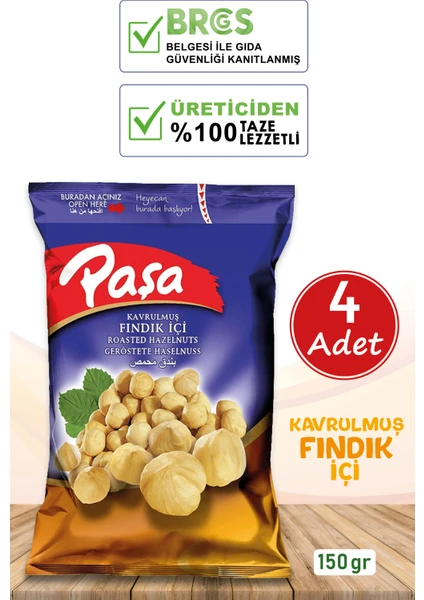 Paşa Kuruyemiş Paşa Fındık Içi 150 Gr. x 4 Adet (1. Kalite)