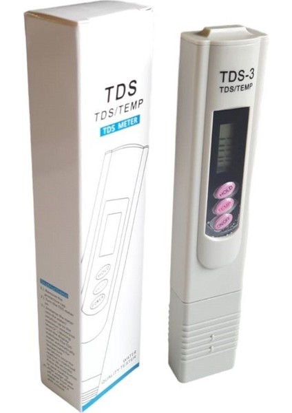 Tekno İstanbul Tds Metre Su Kalitesi ve Saflık Ölçüm Cihazı Termometre Tds Ölçer (Pil  Dahildir) Tds-3