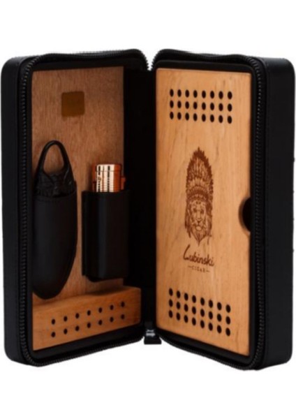 Deri Seyahat Puro Taşıma Kutusu Çakmak Kesici Set Siyah Kabartma fiyatları