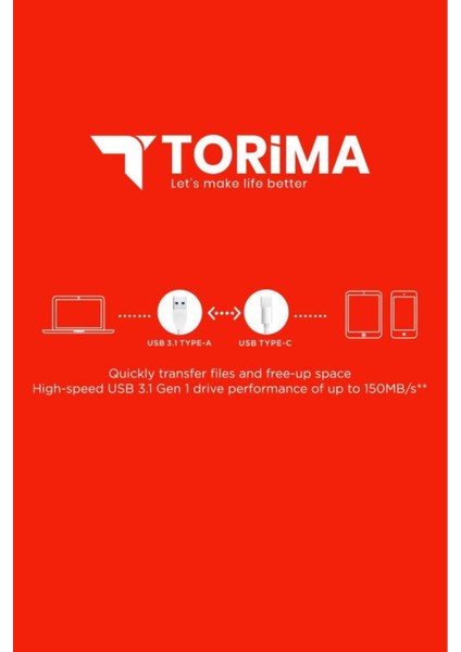 64 GB Type C - USB Çift Taraflı Flash Bellek