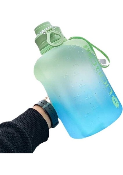 Solomon Devils Eye 2200ML Gradyan Büyük Kapasiteli Spor Su Şişesi - Mavi/yeşil (Yurt Dışından)