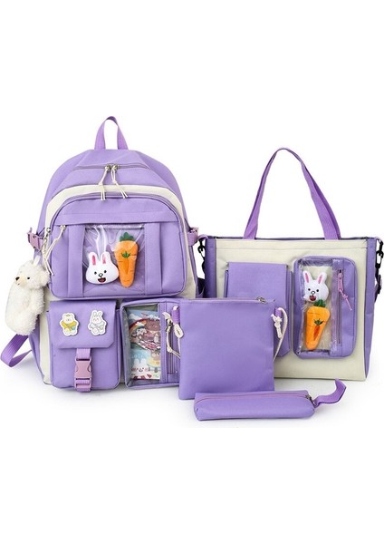 Easy Home 4 Parça/set Okul Sırt Çantası - Siyah (Yurt Dışından)