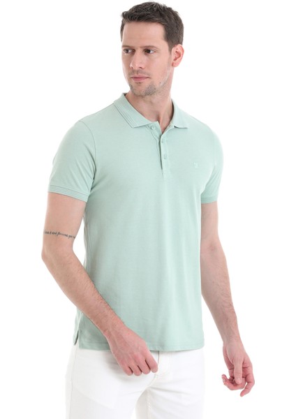 Yeşil Regular Fit Düz 100% Pamuklu Polo Yaka Tişört modelleri