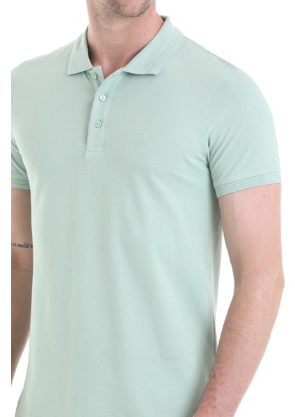 Yeşil Regular Fit Düz 100% Pamuklu Polo Yaka Tişört indirimleri