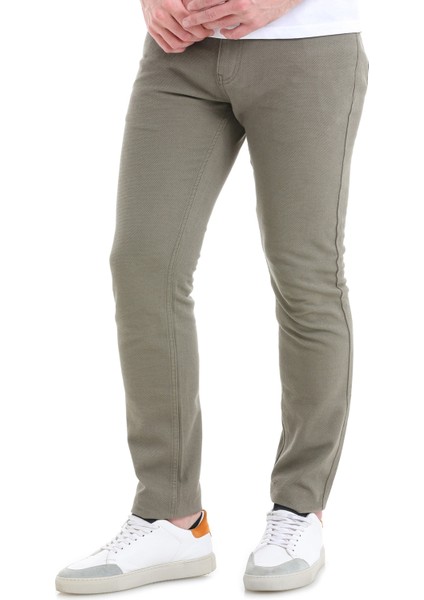 Haki Slim Fit Düz 5 Cep Pamuklu Kanvas Pantolon modelleri