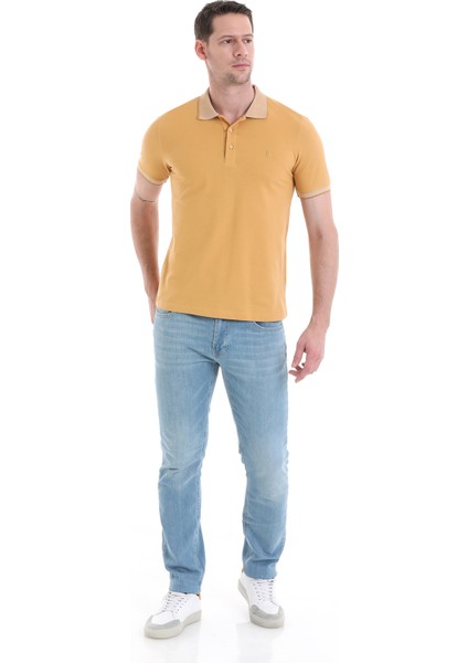 Hardal Regular Fit Düz 100% Pamuklu Polo Yaka Tişört fiyatları