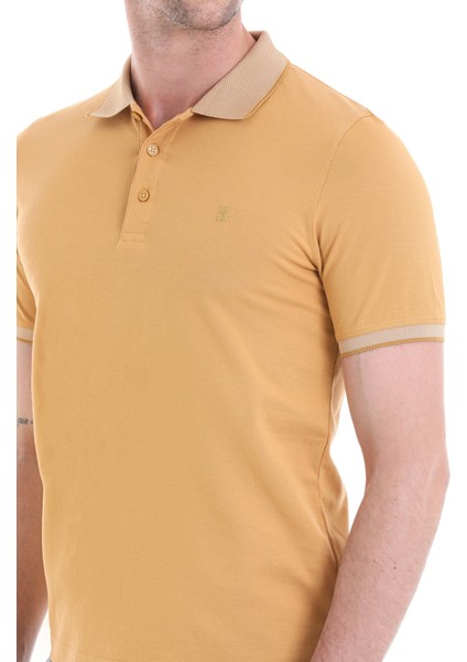 Hardal Regular Fit Düz 100% Pamuklu Polo Yaka Tişört indirimleri