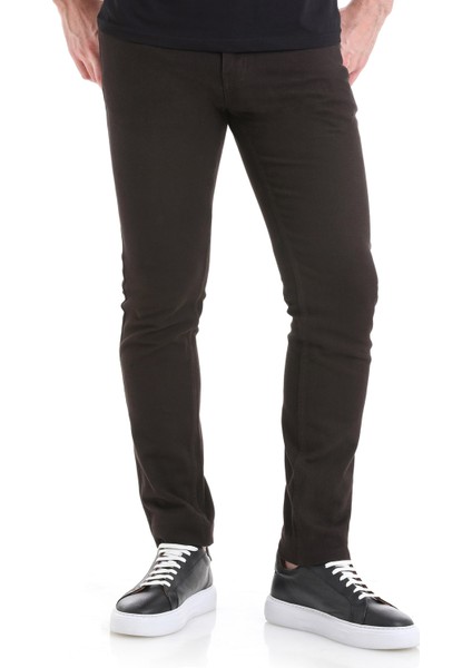 Kahverengi Slim Fit Düz 5 Cep Pamuklu Kanvas Pantolon modelleri