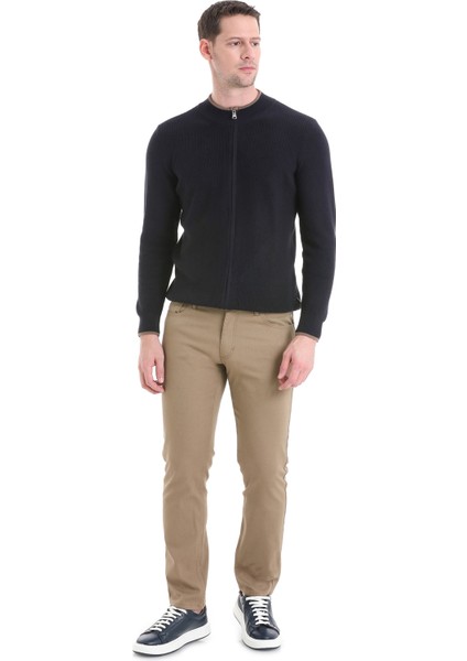 Lacivert Regular Fit Düz Yarım Balıkçı Yaka Fermuarlı Triko Hırka fiyatları