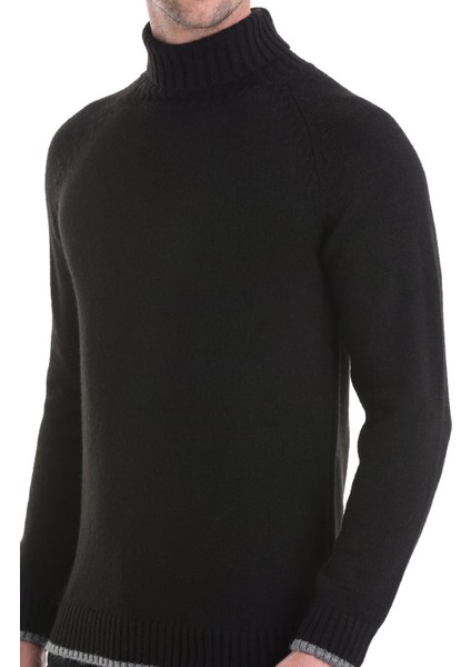 Siyah Regular Fit Düz Balıkçı Yaka Triko Kazak indirimleri