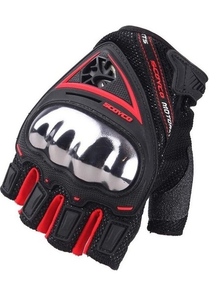 Kuzey Motor Scoyco MC44D Kırmızı Parmaksız Korumalı Eldiven (Yurt Dışından)