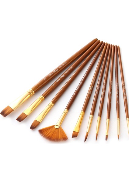 10 Adet Boya Fırçaları Set Kiti Sanatçı Paintbrush (Yurt Dışından)