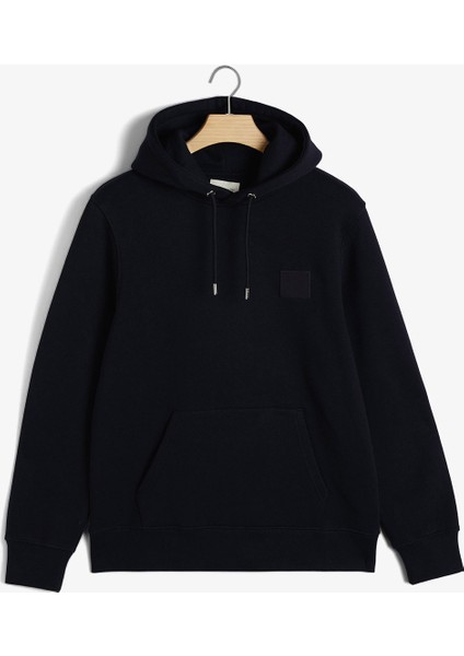 Erkek Krem Regular Fit Kapüşonlu Logolu Sweatshirt