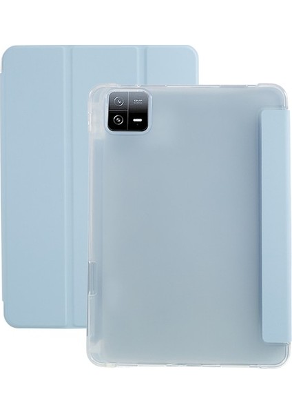 Xiaomi Pad 6 / Pad Için 6 Pro Tri-Katı Stand Tablet Kılıf Pu Deri Şeffaf Arka Akıllı Kapak (Yurt Dışından)