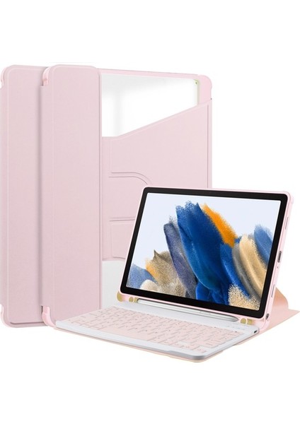 Samsung Galaxy Tab A9 Bluetooth Klavye ile Tablet Kılıfı+ Dönen Stand Pu+ Akrilik Kapak (Yurt Dışından)