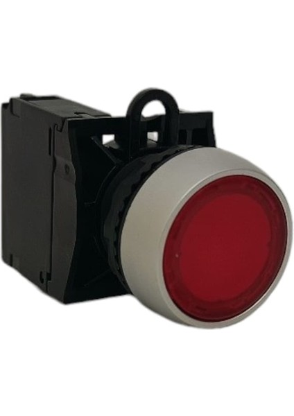 TJ2533-0AM10-J10 / Tj2 Serisi Saten Çerçeveli Işıklı Yaylı Buton Seti, Kırmızı (Buton + Bağlantı Aparatı + Kontak (1no) + 24 Vac/dc LED Modülü)