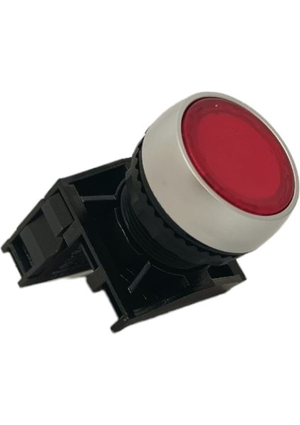 TJ2533-0AM10-J10 / Tj2 Serisi Saten Çerçeveli Işıklı Yaylı Buton Seti, Kırmızı (Buton + Bağlantı Aparatı + Kontak (1no) + 24 Vac/dc LED Modülü) modelleri