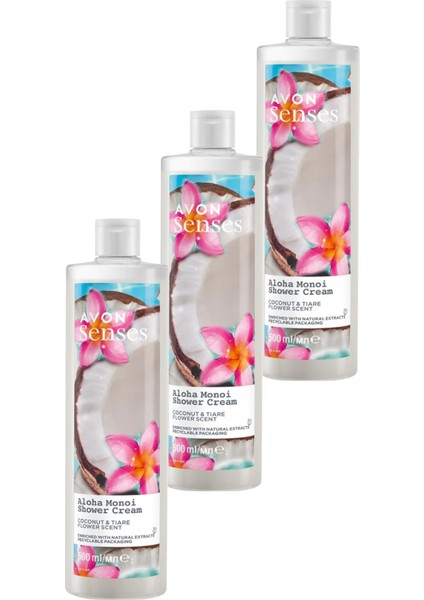 Senses Aloha Monoi Tiare Çiçeği ve Hindistan Cevizi Kokulu Krem Duş Jeli 500 Ml. Üçlü Set fiyatları