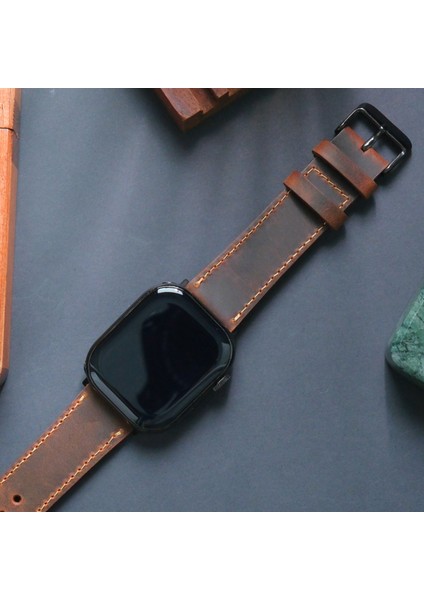 Apple Watch Kordon 42 / 44 / 45 / 49 mm Ultra Ultra 2 Seri 9 8 7 6 5 4 3 Uyumlu Hakiki Deri Kayış Taba Apple Deri Kordon fırsatları