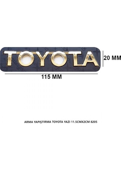 Toyota Bagaj Yazısı Arma Yapıştırma 11.5CMX2CM