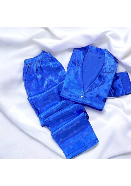 Gömlek Yaka Düğmeli Jakarlı Pijama Takım M52