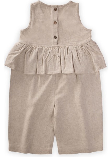 Beli Volanlı Keten Tulum 2-7 Yaş Naturel fiyatları