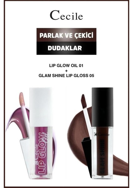 Glam Shine-Lip Oil Parlak Dudaklar Bakım ve Makyaj Seti 01-05