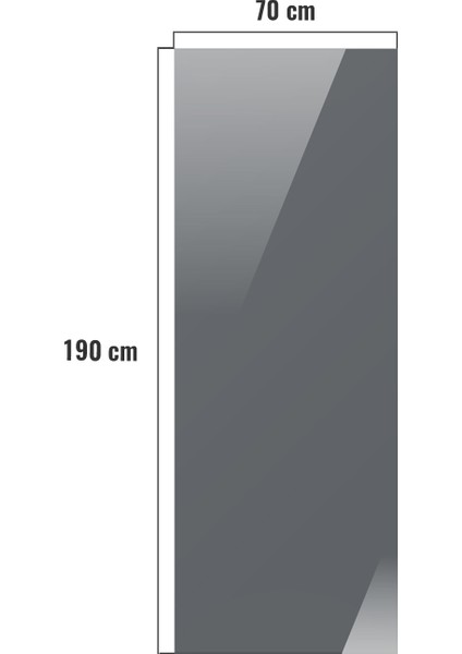 Cam Duşakabin Seperatör - Sabit Panel | Füme Cam | Siyah Profil | 70CM x 190CM