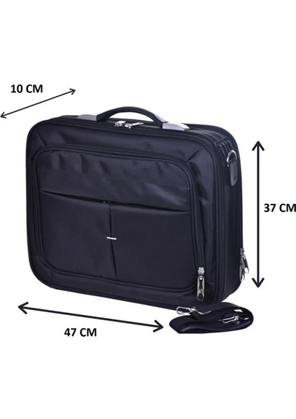 Laptop Çantası Evrak Laptop Notebook Tablet Mümessil Çantası 17 Inç Lüks Kasalı 6 Bölmeli Omuz Askılı Çanta 47X37X10 Siyah indirimleri