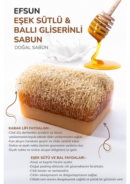 2'li Premium El Yapımı Doğal Kabak Lifli Eşek Sütü Ballı & Aloe Vera Sabunu Seti modelleri