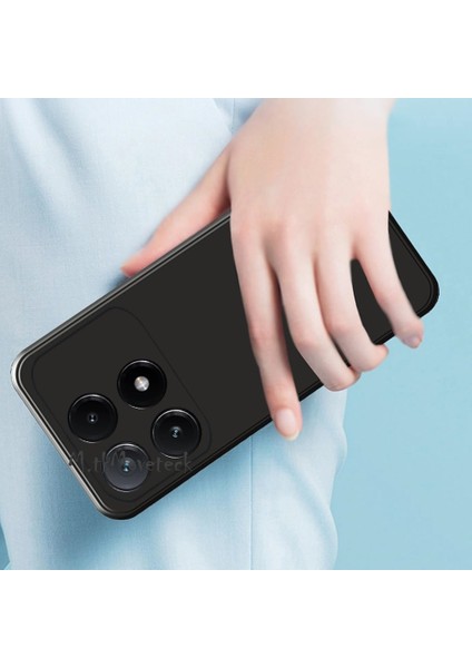 MTK Moveteck Xiaomi Poco X6 Pro Kılıf Kamera Korumalı Yumuşak Renkli Silikon + 9h Ekran Koruyucu Cam 2'li Set