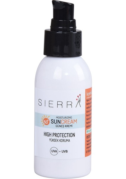 Spf 50 Güneş Koruyucu Yüz Kremi 50 ml