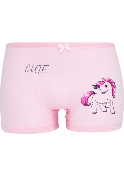 Kız Çocuk Boxer 5'li Paket Karışık Renk Baskılı Boxer modelleri