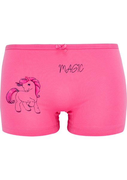 Kız Çocuk Boxer 5'li Paket Karışık Renk Baskılı Boxer